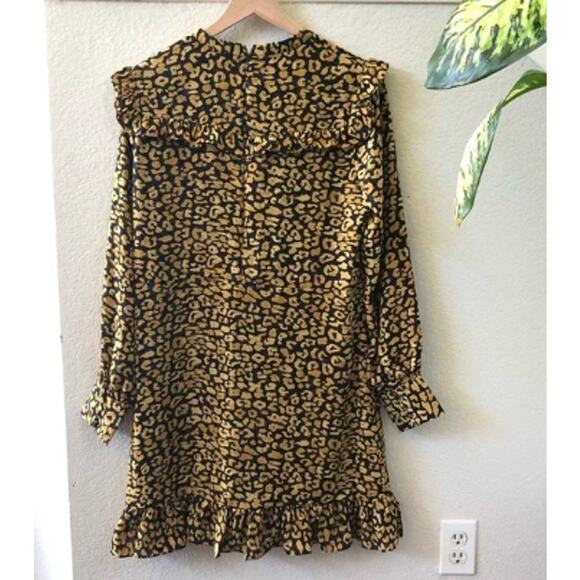 Who What Wear Target 3X Leopard Chiffon Ruffle Dress - Picture 10 of 11